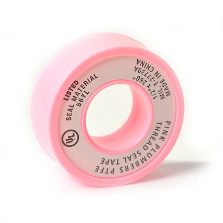 1/2 Inch X 260 Inch Pink High Density Plumbers Thread Sealing T